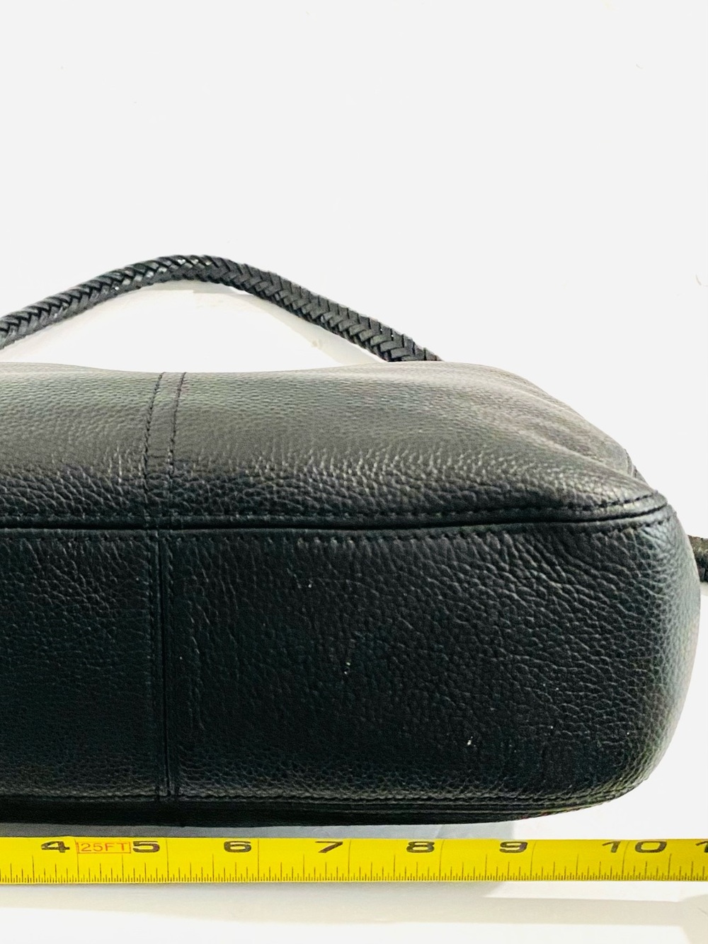 Brighton Barbados Black Leather Hobo Shoulder Bag Braided Strap Like New - Picture 9 of 16